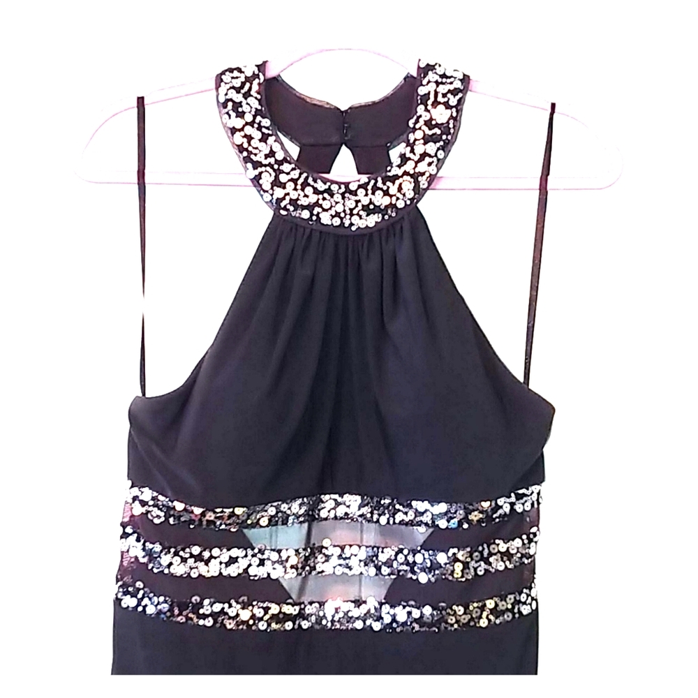 Blondie Nites embellished halter gown